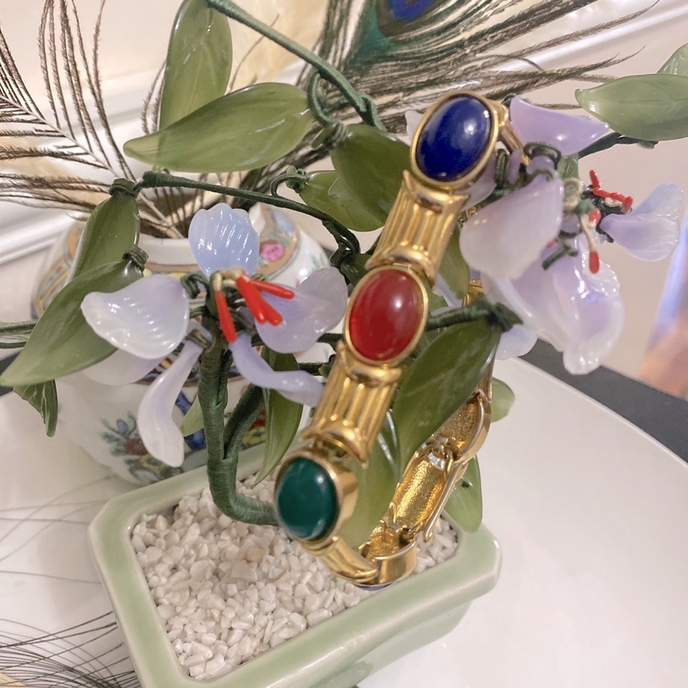 Vintage Joan Rivers Multi Color Cabochons bracelet